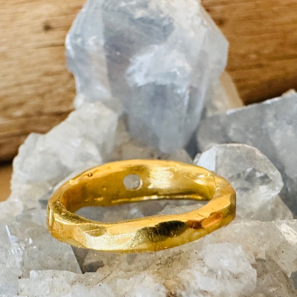 Diamond slice ring gold vermeil size 7 - Picture 3 of 5